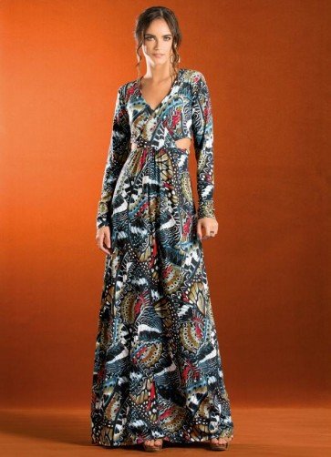 Vestido Longo Vazado Butterfly