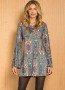 Vestido Mangas de Sino estampado